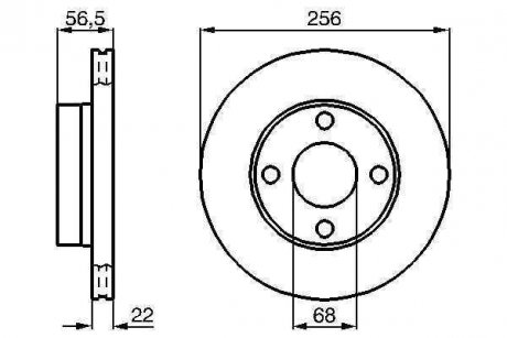 Тормозной диск передняя левая/правая (высокоуглеродистая) AUDI 80 B4, CABRIOLET B4, COUPE B3 1.8-2.3 10.88-12.96 BOSCH 0986478550
