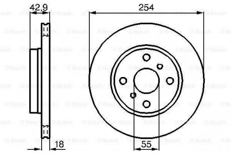 Тормозной диск передняя левая/правая TOYOTA PASEO, STARLET 1.0/1.3/1.5 12.89-06.99 BOSCH 0986478585 (фото 1)