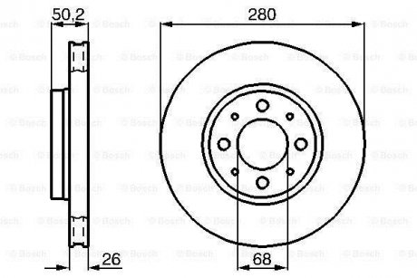 Гальмівний диск передня ліва/права (з гвинтами) VOLVO 850 2.0/2.4 06.91-12.96 BOSCH 0 986 478 602