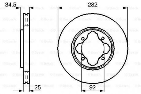 Тормозной диск передняя левая/правая HONDA ACCORD IV, ACCORD V 2.0/2.2 01.91-02.98 BOSCH 0986478634 (фото 1)