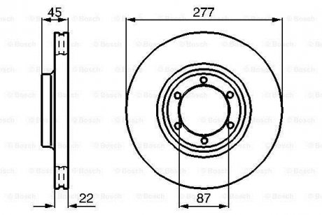 Тормозной диск передняя левая/правая HYUNDAI GALLOPER I, GALLOPER II; MITSUBISHI левая 300 III, L200, PAJERO I 2.0-3.0 01.83-05.04 BOSCH 0 986 478 635 (фото 1)