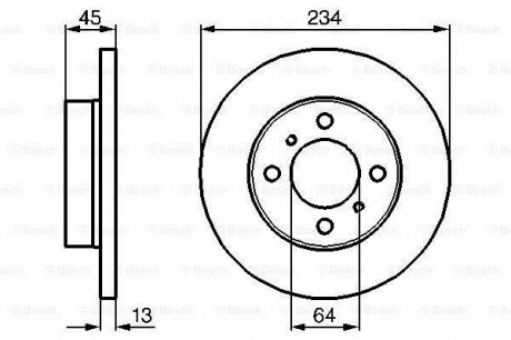 Тормозной диск передняя левая/правая MITSUBISHI COLT IV, LANCER V 1.3 04.92-12.96 BOSCH 0986478636