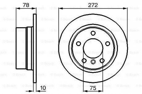 Тормозной диск задний левая/правая (высокоуглеродистая) BMW 3 (E36) 1.6-2.5 01.94-08.00 BOSCH 0 986 478 641