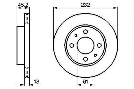 Тормозной диск передняя левая/правая NISSAN ALMERA I 1.4 09.95-07.00 BOSCH 0 986 478 650 (фото 1)