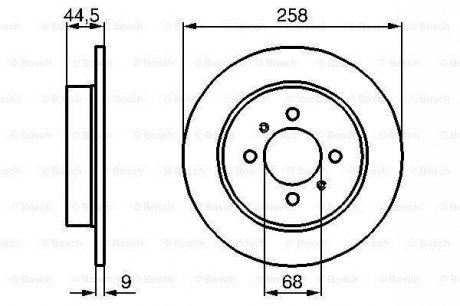 Тормозной диск задний левый/правый NISSAN 100NX, ALMERA I, SUNNY III 1.4-2.0D 10.90-07.00 BOSCH 0986478836