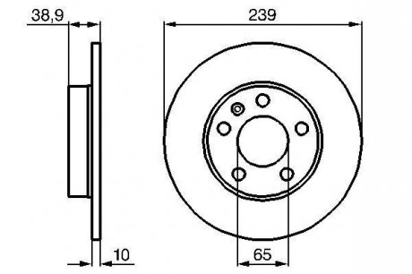 Тормозной диск задняя левая/правая Volkswagen GOLF III, PASSAT 2.9 01.94-04.99 BOSCH 0 986 478 894