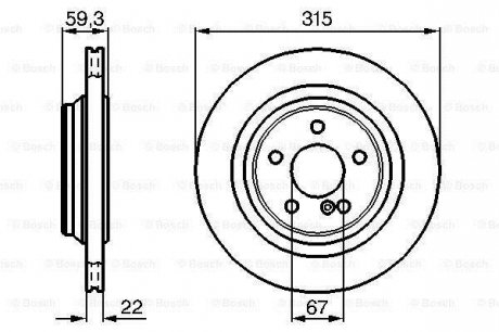 Тормозной диск задняя левая/правая (высокоуглеродистая) MERCEDES S (C215), S (W220) 5.0-6.3 10.98-03.06 BOSCH 0986478966