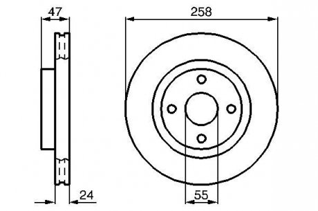 Тормозной диск передняя левая/правая MAZDA 323 F VI, 323 S VI 1.6-2.0D 09.98-05.04 BOSCH 0 986 478 989 (фото 1)