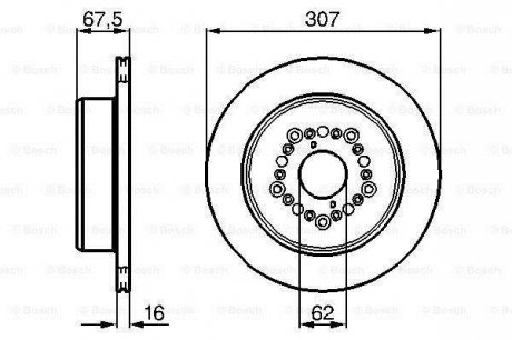 Тормозной диск задний левая/правая LEXUS GS, LS; TOYOTA SUPRA 3.0/4.0 12.89-07.02 BOSCH 0 986 479 023 (фото 1)