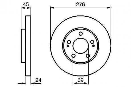 Тормозной диск передняя левая/правая MITSUBISHI ECLIPSE III, OUTLANDER I, SPACE, SPACE RUNNER 2.0/2.4/3.0 06.97-10.06 BOSCH 0986479035