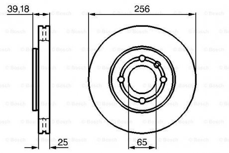 Гальмівний диск передня ліва/права Volkswagen LUPO I, POLO, POLO III 1.0-1.9D 09.98-07.05 BOSCH 0 986 479 054