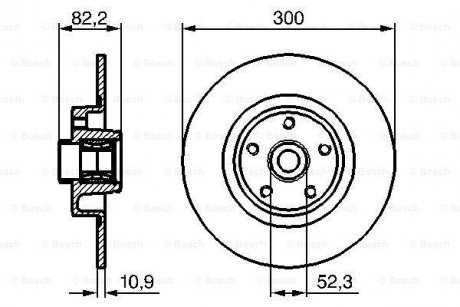 Тормозной диск задняя левая/правая (с кольцом ABS) RENAULT VEL SATIS 2.0-3.5 06.02- BOSCH 0986479280 (фото 1)