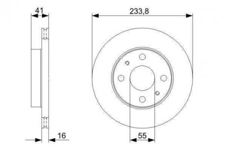 Тормозной диск передняя левая/правая (без болтов) DAIHATSU MOVE, SIRION, YRV 1.0/1.3 04.98- BOSCH 0 986 479 352 (фото 1)