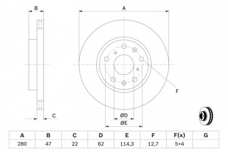 Тормозной диск передняя левая/правая (с винтами) FIAT SEDICI; SUZUKI SX4 1.5-2.0D 06.06- BOSCH 0 986 479 403
