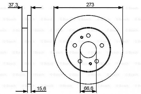Гальмівний диск передня ліва/права DAIHATSU TERIOS 1.3/1.5 10.97- BOSCH 0986479432 (фото 1)