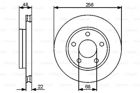 Гальмівний диск задня ліва/права (високовуглецевий) AUDI A4 B5; Volkswagen PASSAT B5.5 1.8-4.0 01.95-05.05 BOSCH 0986479463