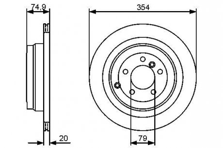 Тормозной диск задняя левая/правая LAND ROVER RANGE ROVER III 3.0D-5.0 03.02-08.12 BOSCH 0 986 479 479