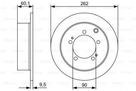 Тормозной диск задний левая/правая MITSUBISHI PAJERO PININ I 1.8/2.0 10.99-06.07 BOSCH 0 986 479 512 (фото 1)