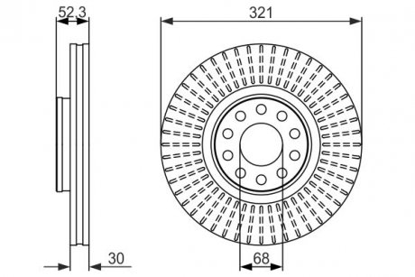 Гальмівний диск передня ліва/права Volkswagen PASSAT B5.5 1.6-4.0 10.00-05.05 BOSCH 0986479690