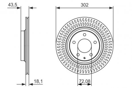 Тормозной диск задний левая/правая MAZDA RX-8 1.3 08.03-06.12 BOSCH 0 986 479 796