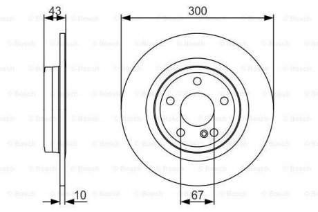 Тормозной диск задняя левая/правая (высокоуглеродистая) MERCEDES SLC (R172), SLK (R172) 1.6-3.5 02.11- BOSCH 0 986 479 A38 (фото 1)