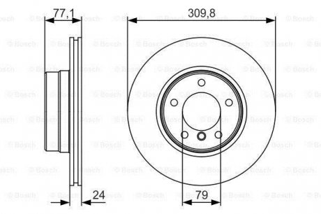 Тормозной диск передний левый/правый BMW 5 (E60), 5 (E61) 2.0-2.5D 07.03-12.10 BOSCH 0986479S29