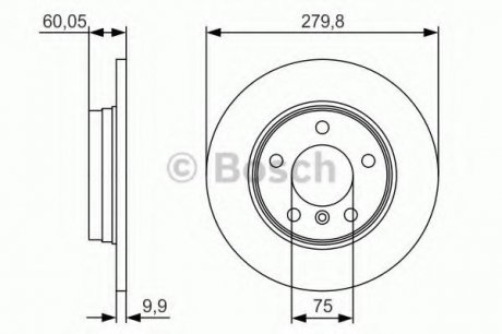 Тормозной диск BMW E36/E46 316/328 задний PR2 BOSCH 0986479S34 (фото 1)