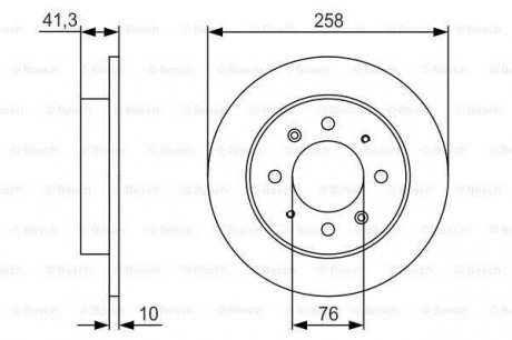 Тормозной диск KIA Cerato/Forte задний, 1,5-2,0' 04- PR2 BOSCH 0986479S57 (фото 1)
