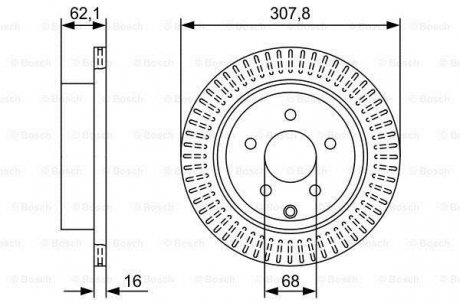 Тормозной диск INFINITI/NISSAN FX/M/Q70/Q50/JX/QX60/QX70/FX35/Murano/Pathfinder задний, 3,5-4,5, 08- BOSCH 0986479W11 (фото 1)