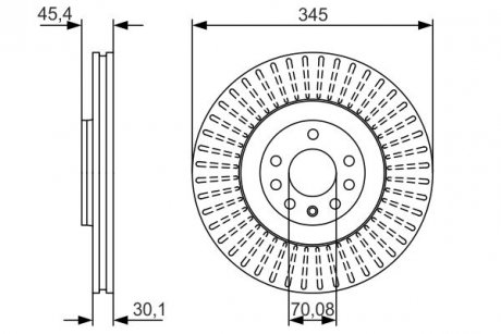 Тормозной диск (высокоуглеродистый; с винтами) CHEVROLET VECTRA; OPEL SIGNUM, VECTRA C, VECTRA C GTS; SAAB 9-3, 9-3X 1.8-2.8 09.02- BOSCH 0986479A24 (фото 1)