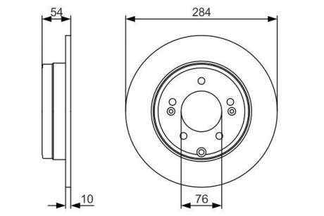Тормозной диск задняя левая/правая (с винтами) HYUNDAI GRANDEUR, IX35, SONATA V; KIA CADENZA I, OPTIMA 1.6-Electric 01.05- BOSCH 0986479A45