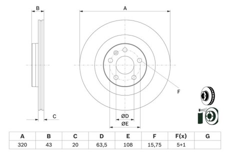 Фото автозапчасти гальмівний диск BOSCH 0986479D96