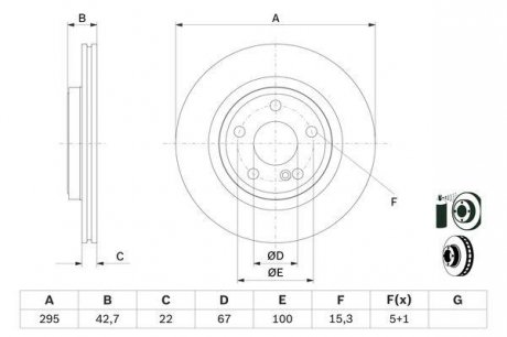 Диск тормозной задняя левая/правая MERCEDES CLA (C117) 2.0/2.2D 07.13-03.19 BOSCH 0 986 479 F75 (фото 1)