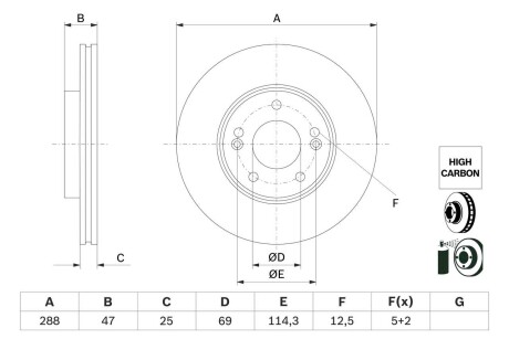 Фото автозапчасти диск гальмівний BOSCH 0986479G24