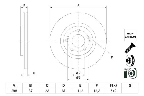 Фото автозапчасти tarcza ham. ssangyong p. tivoli/xlv 1,2-1,6 15- BOSCH 0986479H05