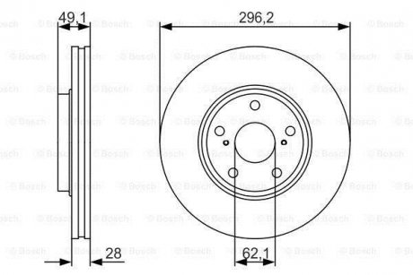 Тормозной диск, Передняя левая/правая (296,2mmx28,1mm) LEXUS RX 300 AWD 10.00-05.03 BOSCH 0 986 479 R28