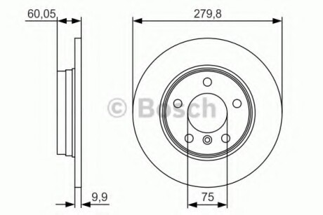 Фото автозапчастини диск гальмівний BMW E36/E46 316/328 задній PR2 BOSCH 0986479S34