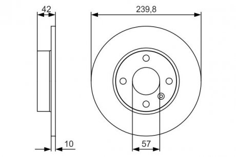 Тормозной диск задний левая/правая OPEL ASTRA G, ASTRA G CLASSIC, ASTRA H, ASTRA H CLASSIC, ASTRA H GTC, MERIVA A 1.2-2.0D 02.98- BOSCH 0986479S52