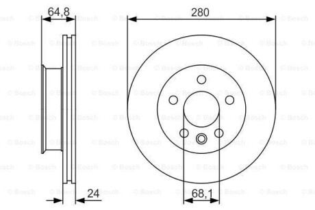 Фото автозапчасти тормозной диск Volkswagen California/Caravelle/Multivan/Transporter T4 передний, 2,5, 90-03 PR2 BOSCH 0986479S80 (фото 1)