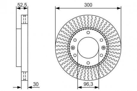 Тормозной диск DODGE/HYUNDAI H100/H-1/Starex передний, 2,5,07- BOSCH 0986479T88