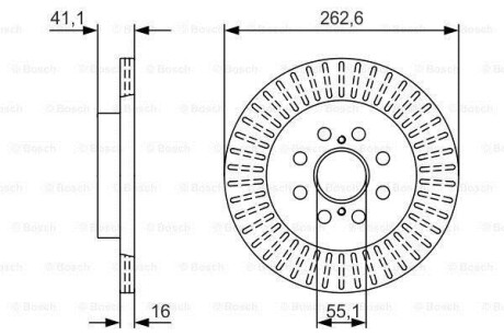 Фото автозапчасти гальмівний диск вентильований LEXUS RX III 263 мм BOSCH 0986479V35