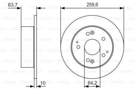 Тормозной диск задняя левая/правая HONDA ACCORD VI 2.0/2.2/2.3 02.99-12.02 BOSCH 0 986 479 V39 (фото 1)