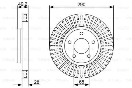 Фото автозапчасти тормозной диск NISSAN Quest/Pathfinder передний, 3,5,03- BOSCH 0986479V48