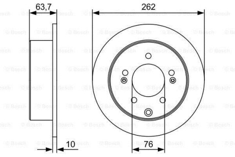 Фото автозапчасти тормозной диск HYUNDAI/KIA K3/Soul/Yue Dong/i30/Elantra задний, 1,6-2,0,08- BOSCH 0986479W12