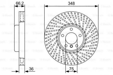 Тормозной диск BMW 5 (F10), 5 (F11), 5 GRAN TURISMO (F07), 6 (F12), 6 (F13), 6 GRAN COUPE (F06), 7 (F01, F02, F03, F04) 2.0-4.4 02.08-10.18 BOSCH 0 986 479 W20 (фото 1)