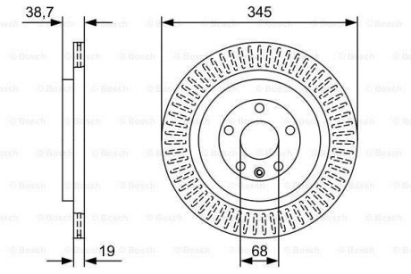 Фото автозапчастини ford диск торм. задний explorer 3,5 10- BOSCH 0986479W54 (фото 1)