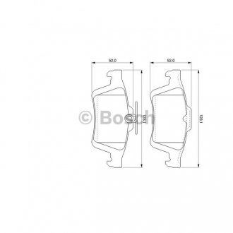 Фото автозапчасти комплект тормозных колодок задний Volvo C30, C70 II, S40 II, V40, V50; CITROEN C5 II; C5 III; FORD C-MAX, C-MAX II, FOCUS C-MAX, FOCUS II, FOCUS III, GRAND C-MAX, KUGA II 1.0-Electric 01.99- BOSCH 0 986 494 127