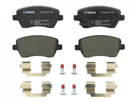 Комплект тормозных колодок передняя OPEL AGILA; RENAULT ZOE; SUZUKI SWIFT III 1.0-Electric 02.05- BOSCH 0986494160