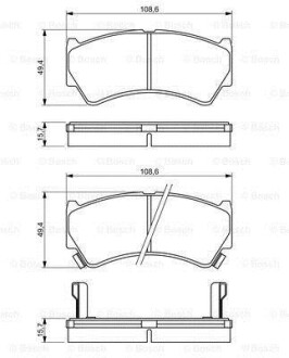 Фото автозапчасти комплект тормозных колодок передн. SUZUKI BALENO 1.3/1.6/1.8 07.95-05.02 BOSCH 0 986 494 234