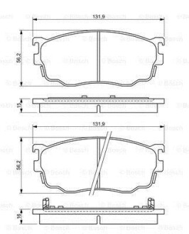 Комплект тормозных колодок передн. MAZDA 626 V, PREMACY 1.9/2.0/2.0D 04.98-03.05 BOSCH 0 986 494 258